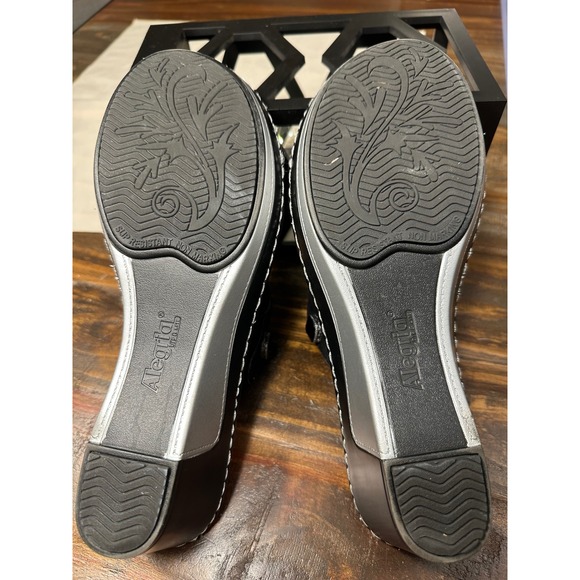 Alegria Women's‎ Black Glitter Wedge Sandals Size 40 or US 9.5-10 - Picture 12 of 13